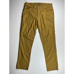 Hi-Tec Mens Outdoor Hiking Pants 34x34 Mustard Yellow Straight Leg Stretch